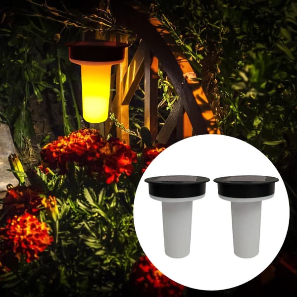 2 stk. Solar Light Udskiftning Top LED Havelampe Udendørs Terrasebelysning