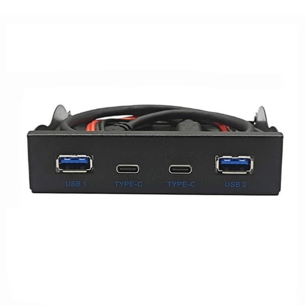 4-ports 10 Gbps USB frontpanel HUB USB 3.2 Gen2 10 Gbps + Type-C HUB for 3,5-tommer