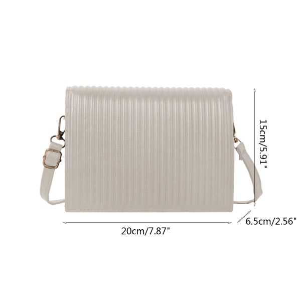 Kvinnor PU-läder Axelväska Enfärgad Crossbody-väska Dam Messenger Bag Mode Shoppingväska Flickor Liten fyrkantig väska White