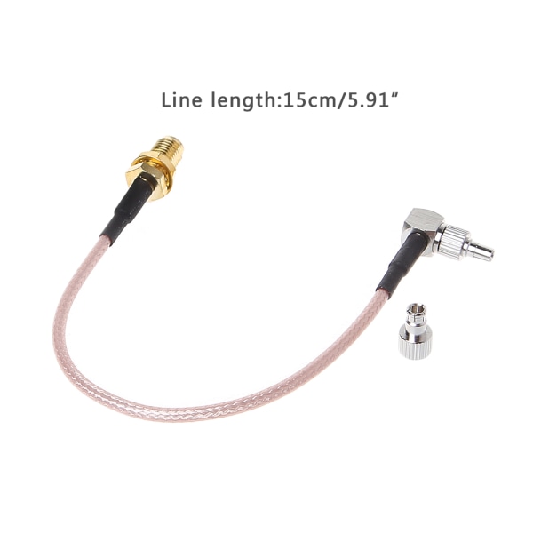 SMA hona till CRC9/TS9 dubbelkontakt RF koaxialadapter RG316 kabel 15cm
