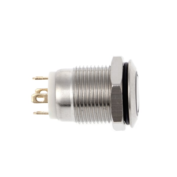 12mm LED-belyst metall Momentary Push Button Switch Båtbil 3A/220V för DC Blue