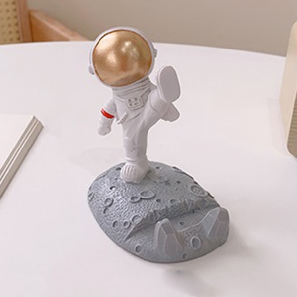 Nytt Spaceman Mobilställ Heminredning Realistisk Astronaut Tabletthållare Bärbar Resin Telefonställ Gold A