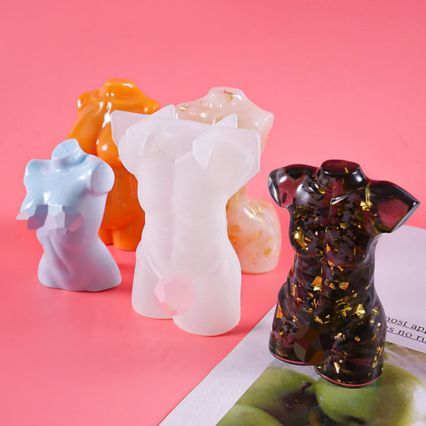 3D Manlig Kvinnlig Kropp Ljus Gjutform UV Kristall Epoxiharts Form 5