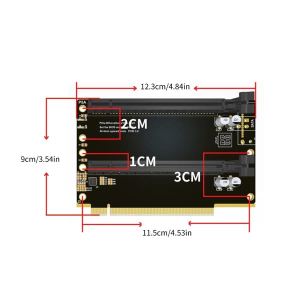PCIE X16 Delar PCIE X8X8, SATA Strömversion 40.4mm Utrymmesplats