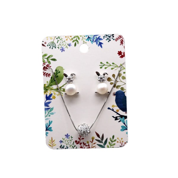 100 stycken Örhängen Halsband Visa kort för Wrap Handgjorda smycken Blomma Papper Örhängen Kort Halsband Förpackning null - 2