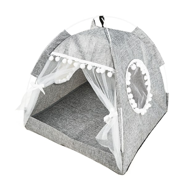 Bärbart Tält för Hundar och Katter, Lättviktig Tipi för Utomhusbruk, Flera Färger, Myggsäkert