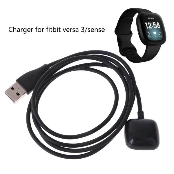 Power Laddare Dockningsfäste Bas Kompatibel för Fitbit Versa 3 Smartwatch Bärbar USB snabbladdningskabel