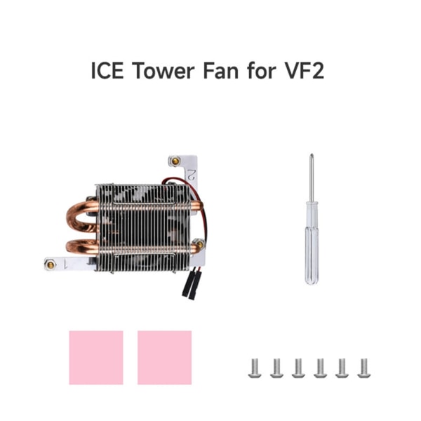 ICE Tower Fläkt för VF2, VisionFive2 CPU Kylfläkt, U-format kopparrör, kylflänsar, Lågprofil Ice Tower Fläkt