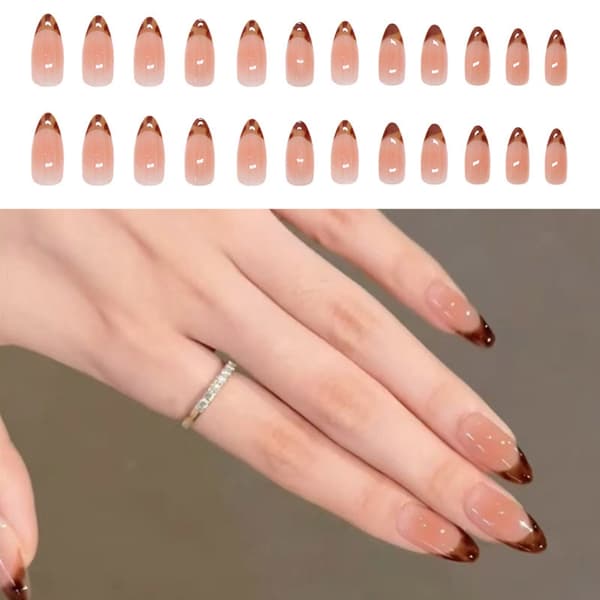 Leopardmönster Press on Nail Heltäckande Lösnagel för Modeentusiaster
