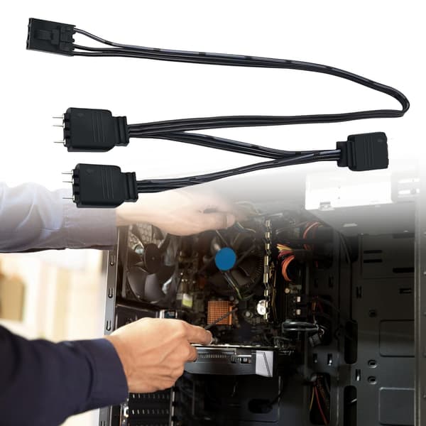 Fleksibelt 4-Pin til 5V 3-Pin ARGB Splitterkabel til HDLL120 LED-effekter