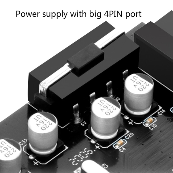 PCI-E till 2-portar USB 3.0 expansionskort PCI för Express Desktop External Controller Adapterkort med 19-stifts power