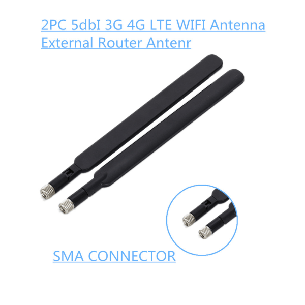 2 stk. 5dBi WiFi Antenne SMA Han 4G LTE Router Antenne til B315 B310 B593 B525