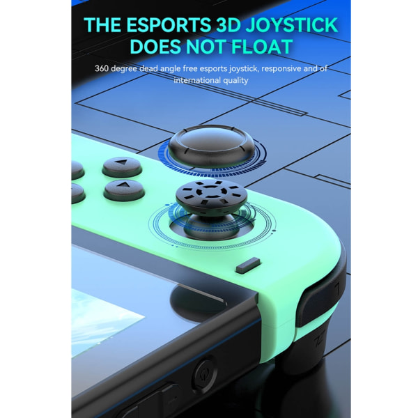 Gamepad Controller Trådlös Controller för PC Switchar 6Axis Gyroscope Dubbelvibrationsmotor 3D Joystick Joypad Green Blue