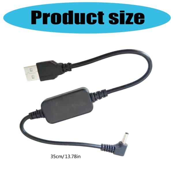 90 Graders DC3.5mm til USB 2.0 Ladekabel 5V til 12V Konverterkabel