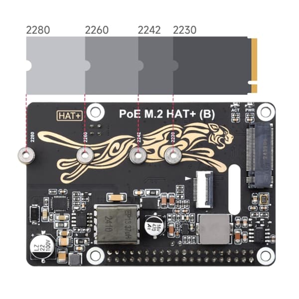 PCIe M.2 Adapter Power over Ethernet til udviklingskort, understøtter NVMe SSD