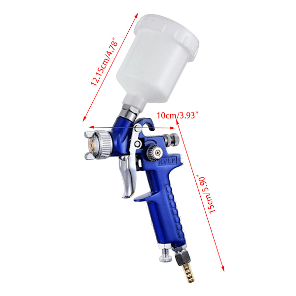 0.8mm Mini HVLP Luft Spraypistol Auto Bil Detalj for Touch Up Sprøyte Gravity