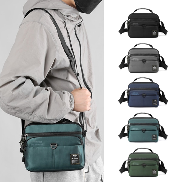 Axelväska för män Enkel resor Crossbody-väska Man Casual Handväska Stor kapacitet Messenger-väska för Sport Träning Vandring Dark green