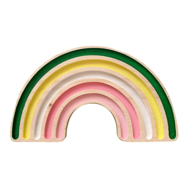 Rainbow byggsten barnrum dekoration nordisk stil furu trä prydnad null - 8