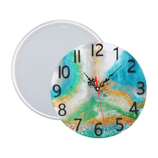 Rund nummer klocka silikonform DIY väggdekorationer form DIY klocka hartsform Round Arabic numeral S