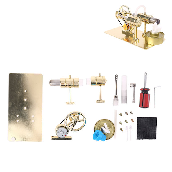 Helt Metall Ång Stirlingmotor Modell Generator Motor Fysik Ångkraft Leksak Barn Vetenskapsleksak