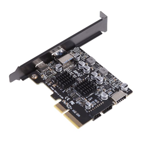 PCIe til USB 3.2 Gen 2 Adapterkort 10Gbps 2-Port PCI for Express Udvidelseskort Intern USB Hub PCI-E Add-on Kort Rise