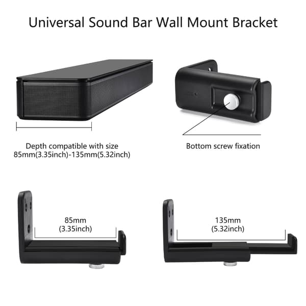 Universal Soundbar Väggfäste Hållare Ställ Högtalarstöd Fäste för Studier