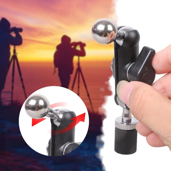 1/4-tommers gjenget til 17 mm kulehode gjenget skrueadapter dobbelthode for DSLR
