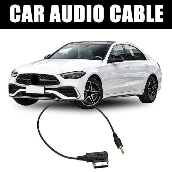 Justerbar 3,5 mm kjøretøy lydsystem AUX-kabel for AMI-port 1 meter ledning
