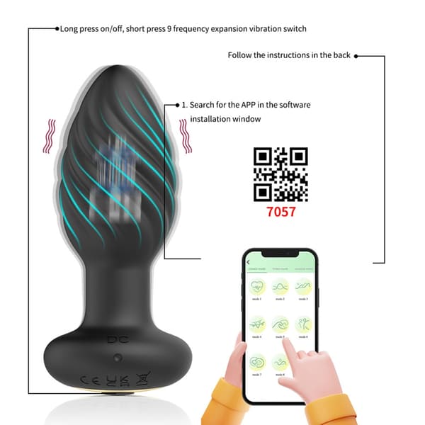 Trådløs fjernkontroll rumpevibrator vibrerende rumpeplugg mann prostatamassasjeapparat