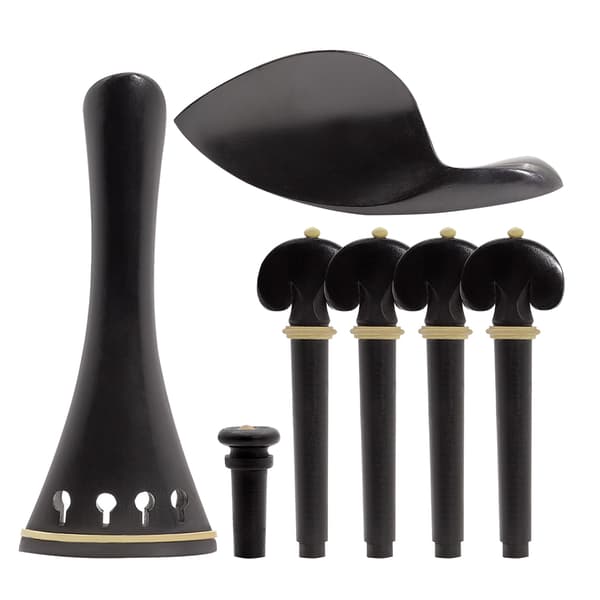4 st/pack Trä 4/4 set Violinbeslag av hakstöd, dragsnörebräda, svansspik, 4 stämstift