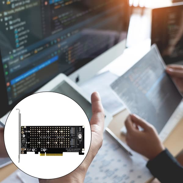 M.2 NVME til PCIExpress X8 2 Bay PCIE Split Kort til Omfattende PC-lagring