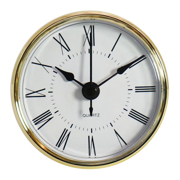 2.76 Tum/ 70 mm Rund Quartz Klockinsats Guldkanter Romerska Siffror Quartz Urverk Passar för Kök Hem Sovrum Kontor