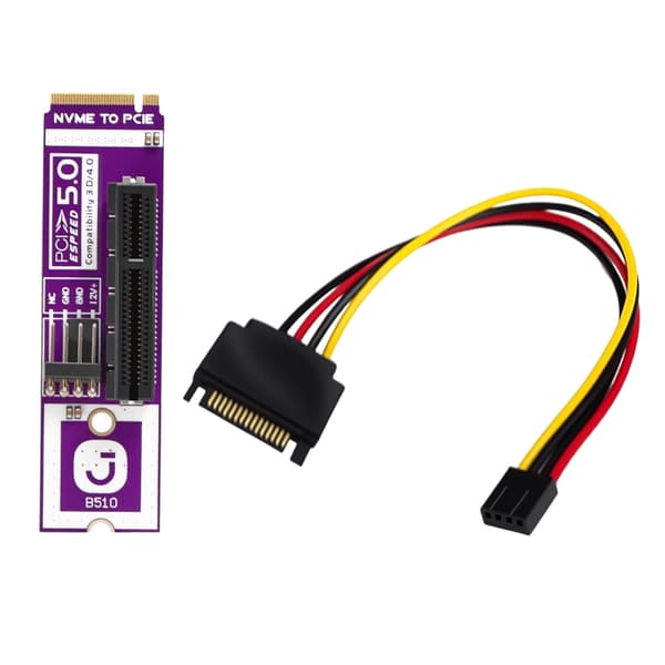 M.2-drevudvidelseskort med PCIe 5.0-kompatible dobbeltprotokoller