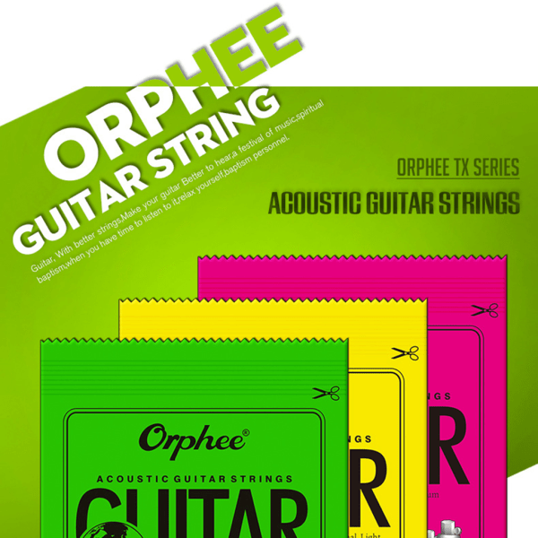 TX620 akustiska gitarrsträngar med kulände av fosforbrons för extra ljus (010-047) för Orphee-gitarr 0,25-1,20 mm