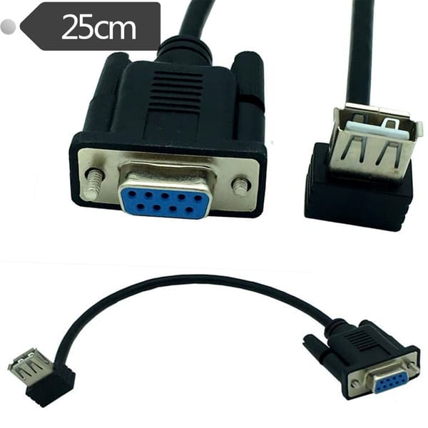 USB 2.0 A Hunn Til RS232 DB9 Hunn Seriell Kabeladapter Konvertere 25cm