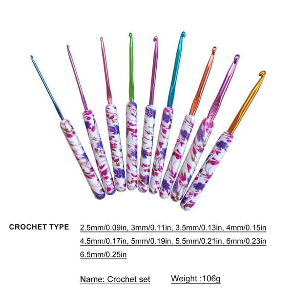 9 stk. strikkepinde hæklenål sæt trykt hæklenål til kvinder