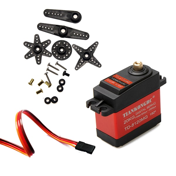 TD-8120/25/30MG Vattentät Digital Servo med Metallväxlar 20kg Vridmoment 180° för Bil