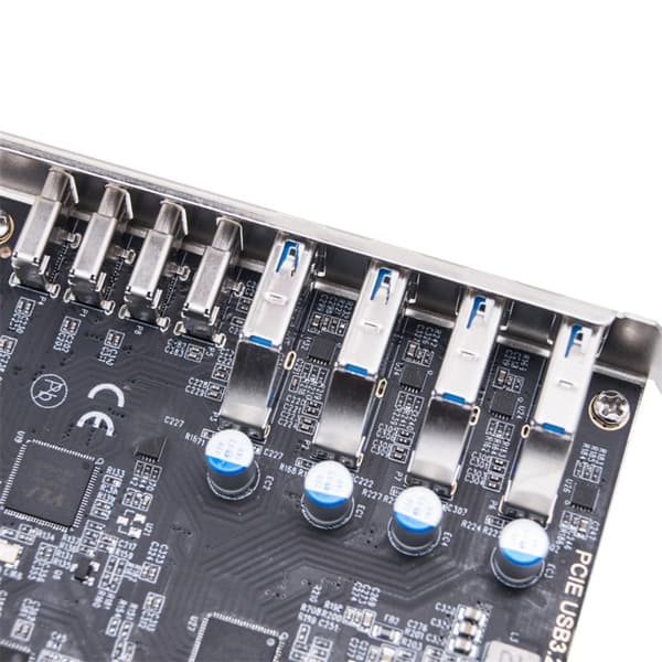 8-porters USB-hub PCIE USB3.2-kort 20 Gbps total båndbredde (4xUSB C+4xUSB )