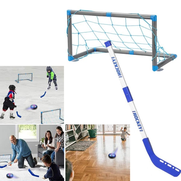 Uppladdningsbar ishockeyklubba Set Mini Suspension Ball 2 Goals Träningsleksak för barn