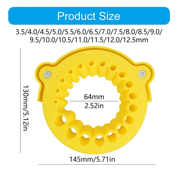 Vinkelslipermontert borbitsliper for flere størrelser bit 3,5 mm til 12,5 mm