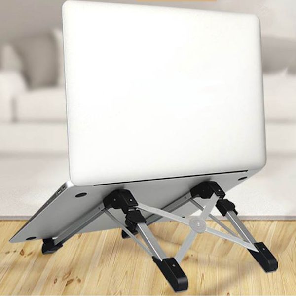 Bärbar bärbar dator tand Rier Ultra-Tunn, Lien Justerbar tand för Dek övre bord för 10-15,6" bärbar dator Black