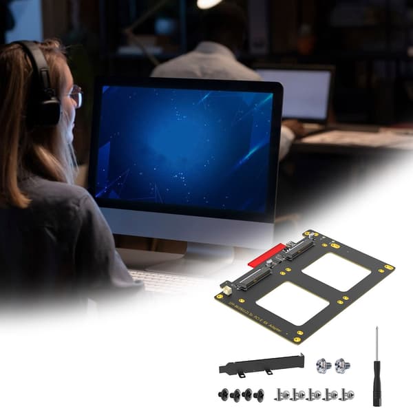 Dobbelt SFF 8639 Port Solid Disk Til PCIExpress 8X Slot Computer Adapter