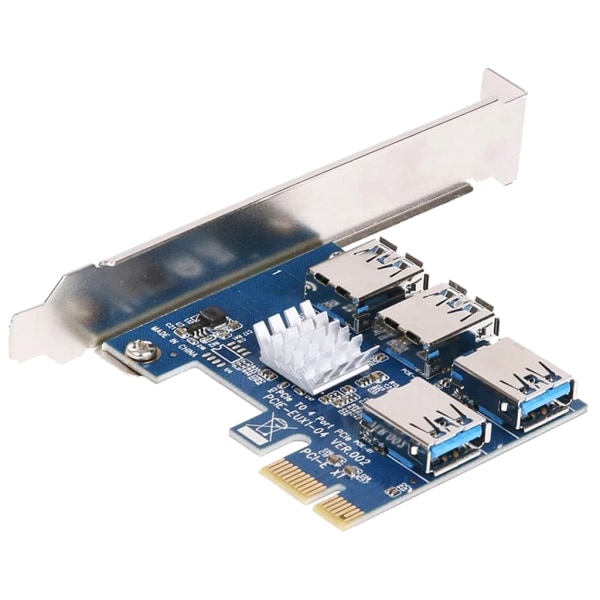 PCI-E till PCI-E Adapter 1 till 4 PCI-Express Slot 1x till 16x USB 3.0 Special PCIe Riser Card Converter för BTC Miner