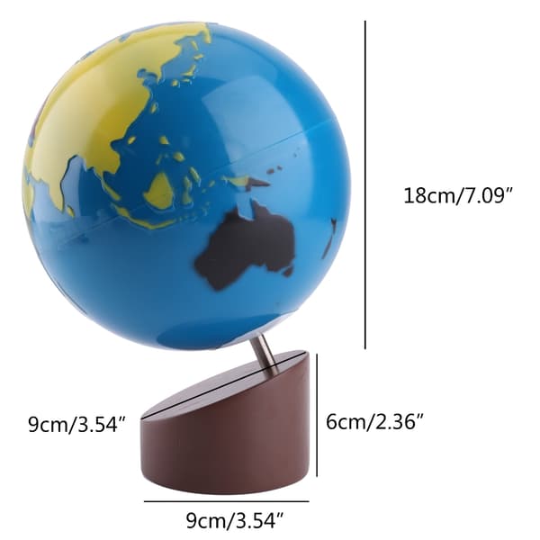 Montessori Geografi Materiale Klode med Verdensdele Børn Tidlig Læring Legetøj