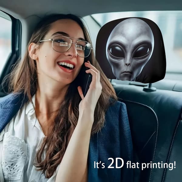 Bilbarnstolsöverdrag Alien Ansiktsuttryck Snabb Installation Nackstödsöverdrag