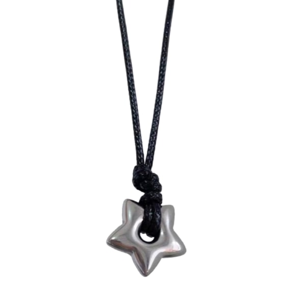 Vintage Hollow Star hänge halsband för kvinnor män mode vax rep Kragbenskedja Y2k Estetiska smycken Tillbehör