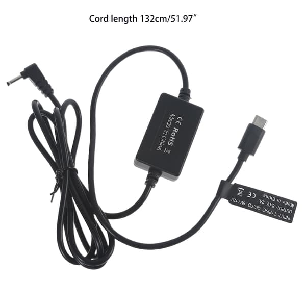 USB C Type C 12V PD til 8.4V 3.0x1.1mm Strømkabel til Cykel LED-lys Lampe