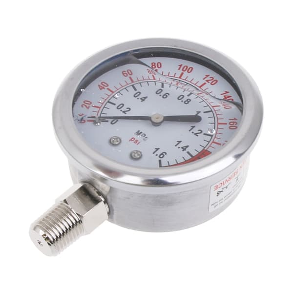 2 i 1 Professionell Vattenrenare Kranrör Tryckmätare Testmätare 0-1.6MPA Anti-vibration