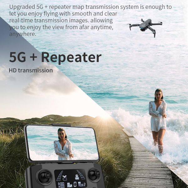 Wifi Drone 4K Professionell 5G Drönare EIS Camera Anti-Shake 3-axlig kardanborstlös motor RC hopfällbar Quadcopter