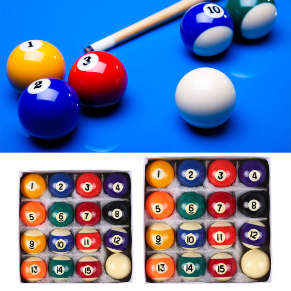 16 st/pack Mini Pool Ball Polyester Harts 25MM/32MM/38MM Barn Biljard Bord Bollar Set Kid Pool Ball Komplett Set 32mm